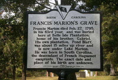 Belle Isle Plantation, Francis Marion Grave Sign - 2015, Berkeley County, South Carolina