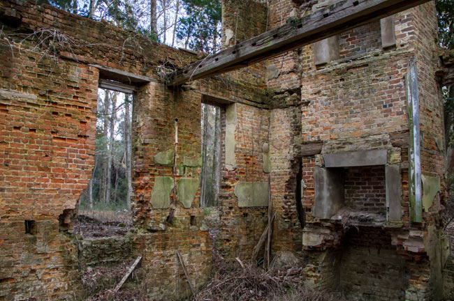 Comingtee Plantation Ruins Interior 2016 - Berkeley County, South Carolina