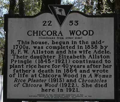 Chicora Wood Plantation Sign - Georgetown County, South Carolina